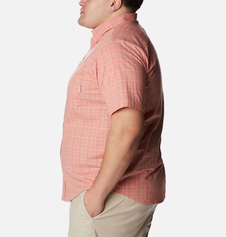 Men's Columbia Rapid Rivers II Short Sleeve Shirts Coral | Plus Size CA-ZCL53